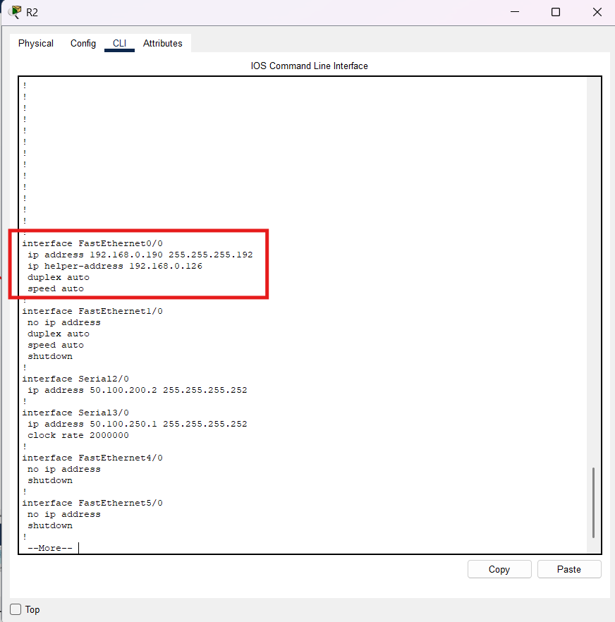 Configurazione ip helper-address su R2