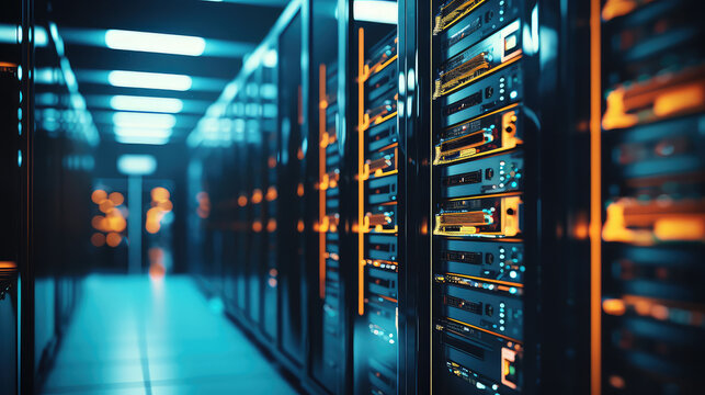 Armadi rack in una server farm