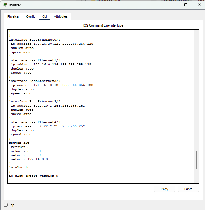 Estratto della configurazione di Router2 — Collegamenti ai server